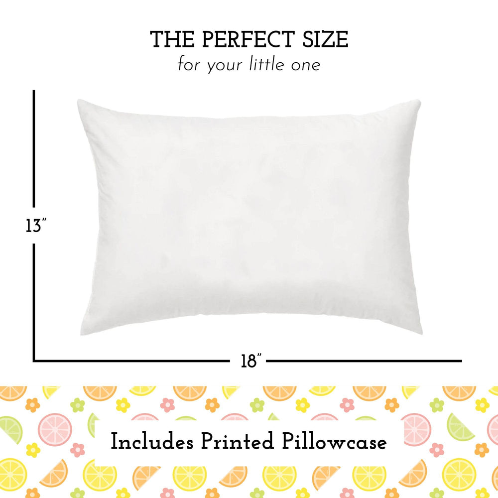 Little Sleepy Head Citrus Blossom pillowcase fits snugly for easy washing.