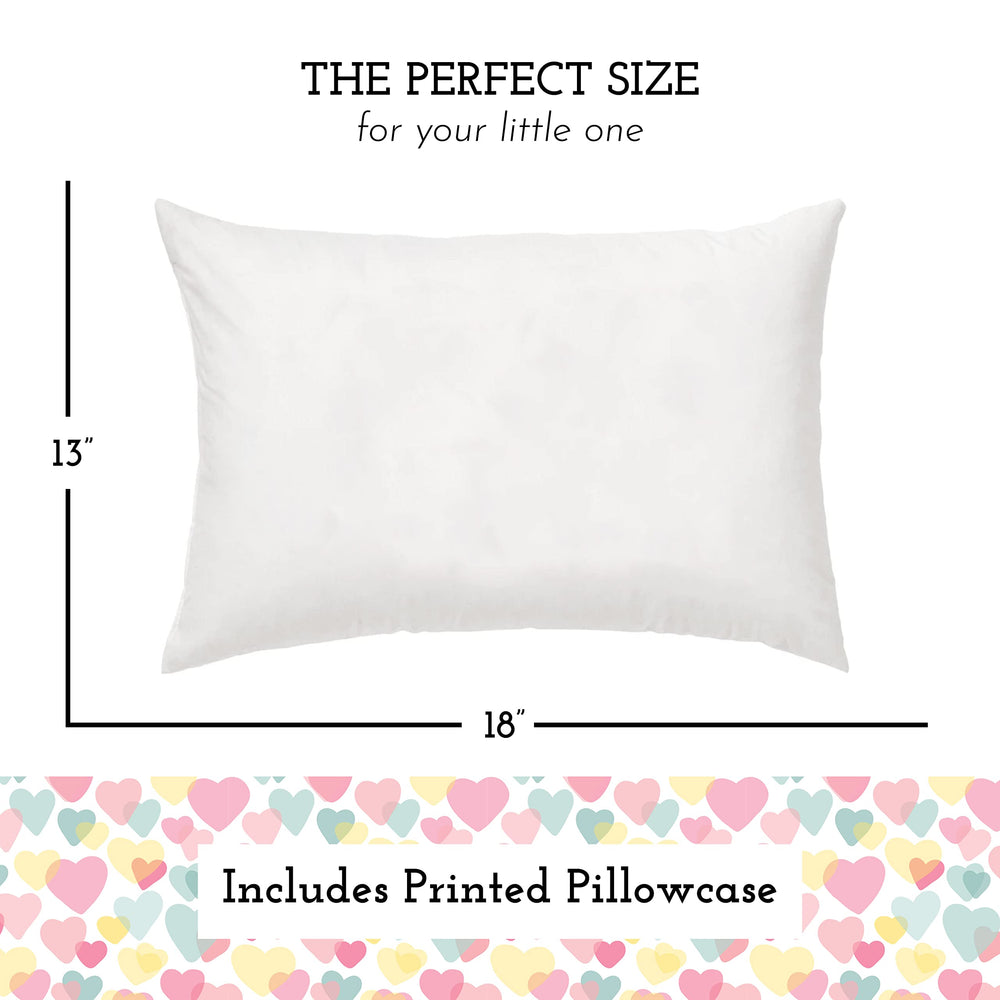 Little Sleepy Head pillowcase with hearts, envelope closure for easy washing.