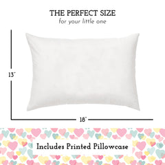 Little Sleepy Head pillowcase with hearts, envelope closure for easy washing.