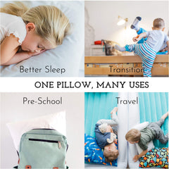 Little Sleepy Head pillowcase 100% cotton highlights soft, breathable cover for easy washing.