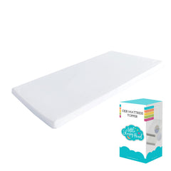 Little Sleepy Head waterproof mattress pad topper protects against spills on a toddler bed