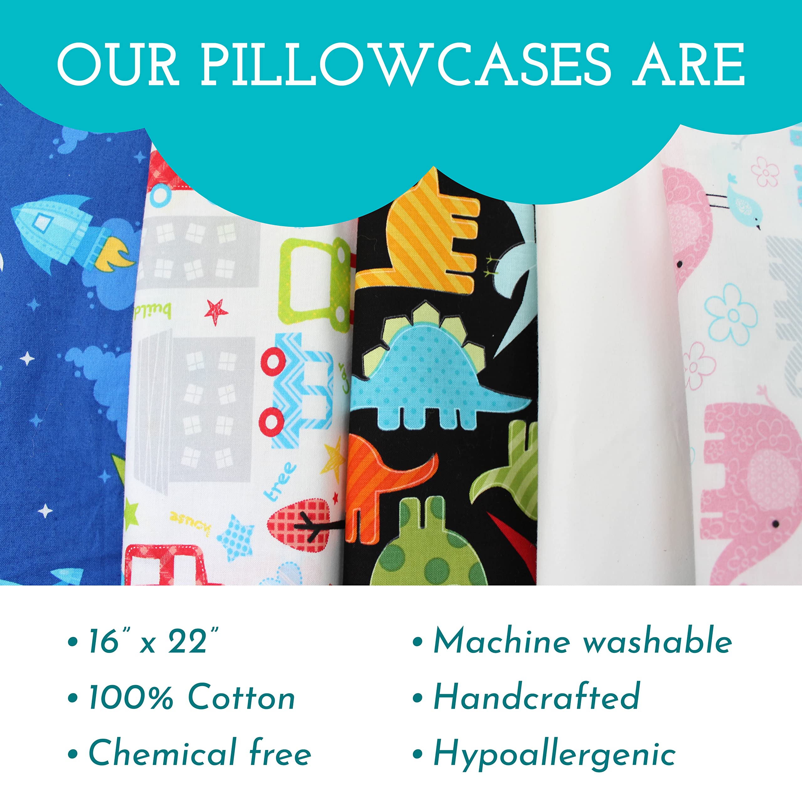 Little Sleepy Head youth pillow case in 100% cotton offers hypoallergenic comfort.