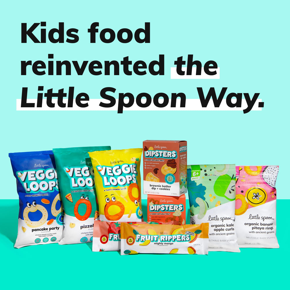 Four-pack display of Little Spoon Mac and Cheesy Veggie Loops for families