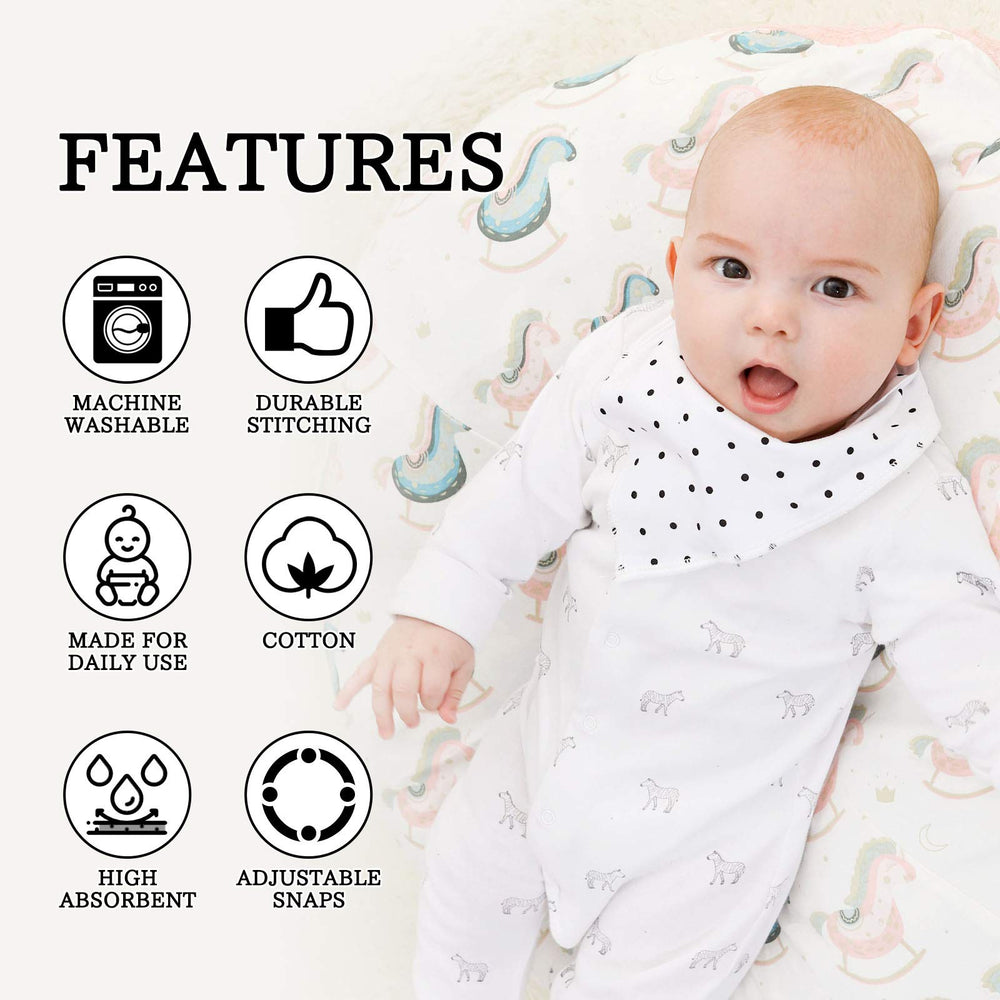 Little Tots bandana bib is machine washable and easy to care for.