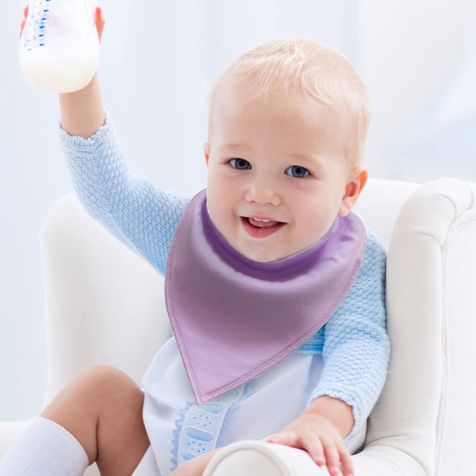 Little Tots Magical Ocean bib adjustable snaps closeup shows nickel-free fasteners.