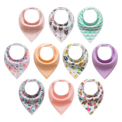 Little Tots Magical Ocean bandana bib front view shows absorbent cotton and dry protection.