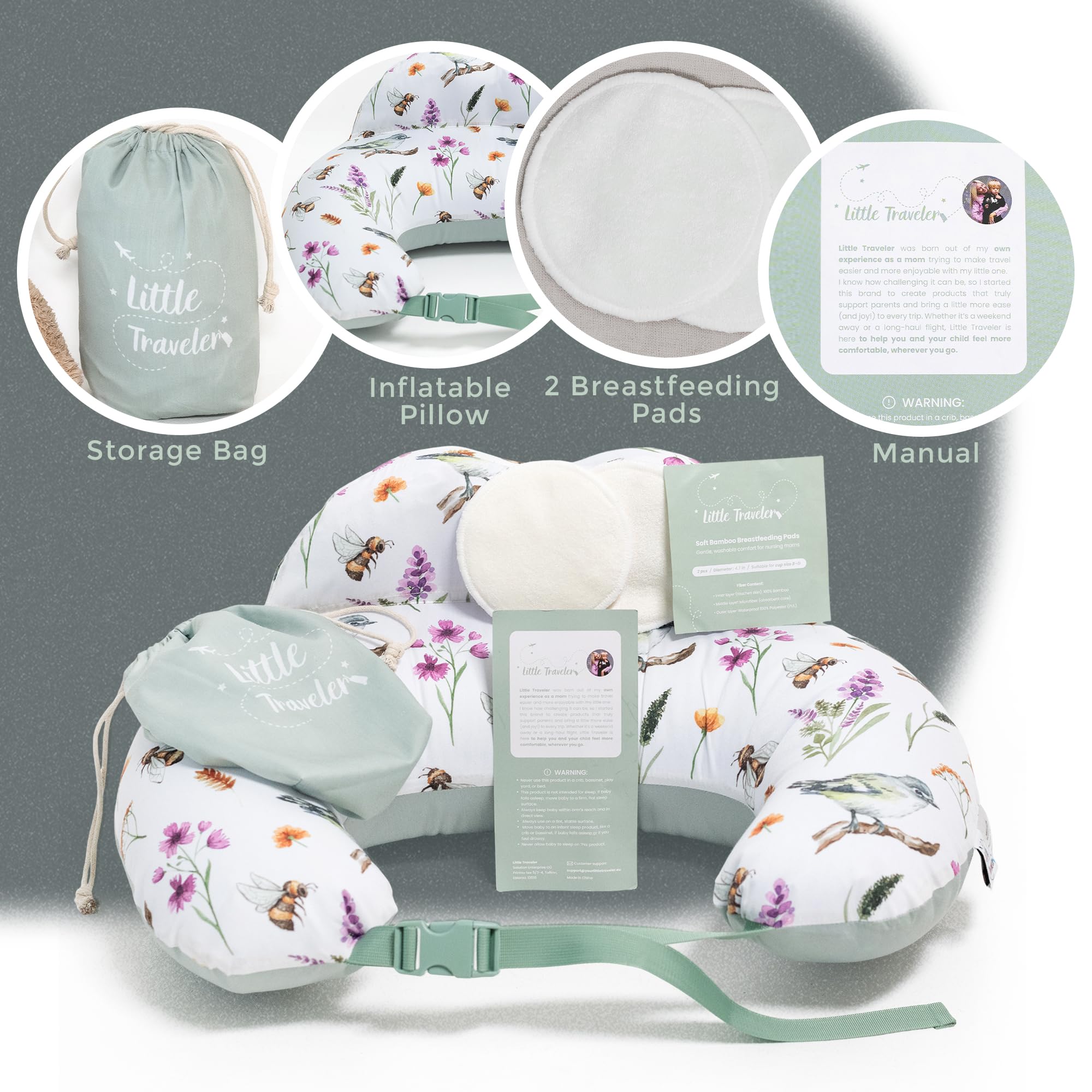 Little Traveler adjustable strap creates a snug feeding fit