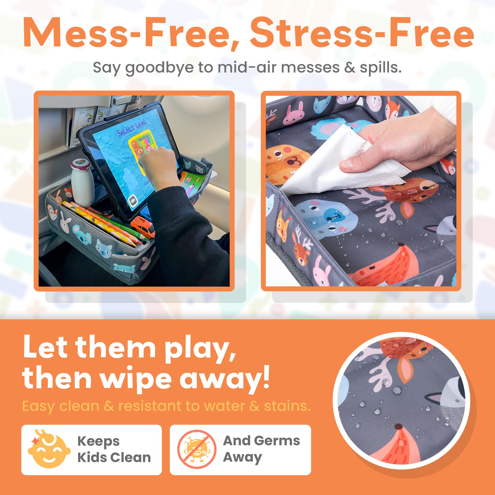 Little Traveler kid-friendly design supports calm activities and focused play during travel.