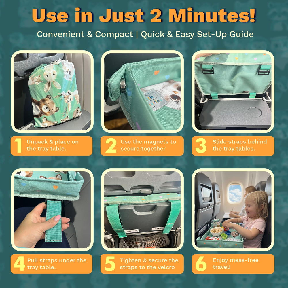 Little Traveler easy-clean surface supports quick cleanup after spills.