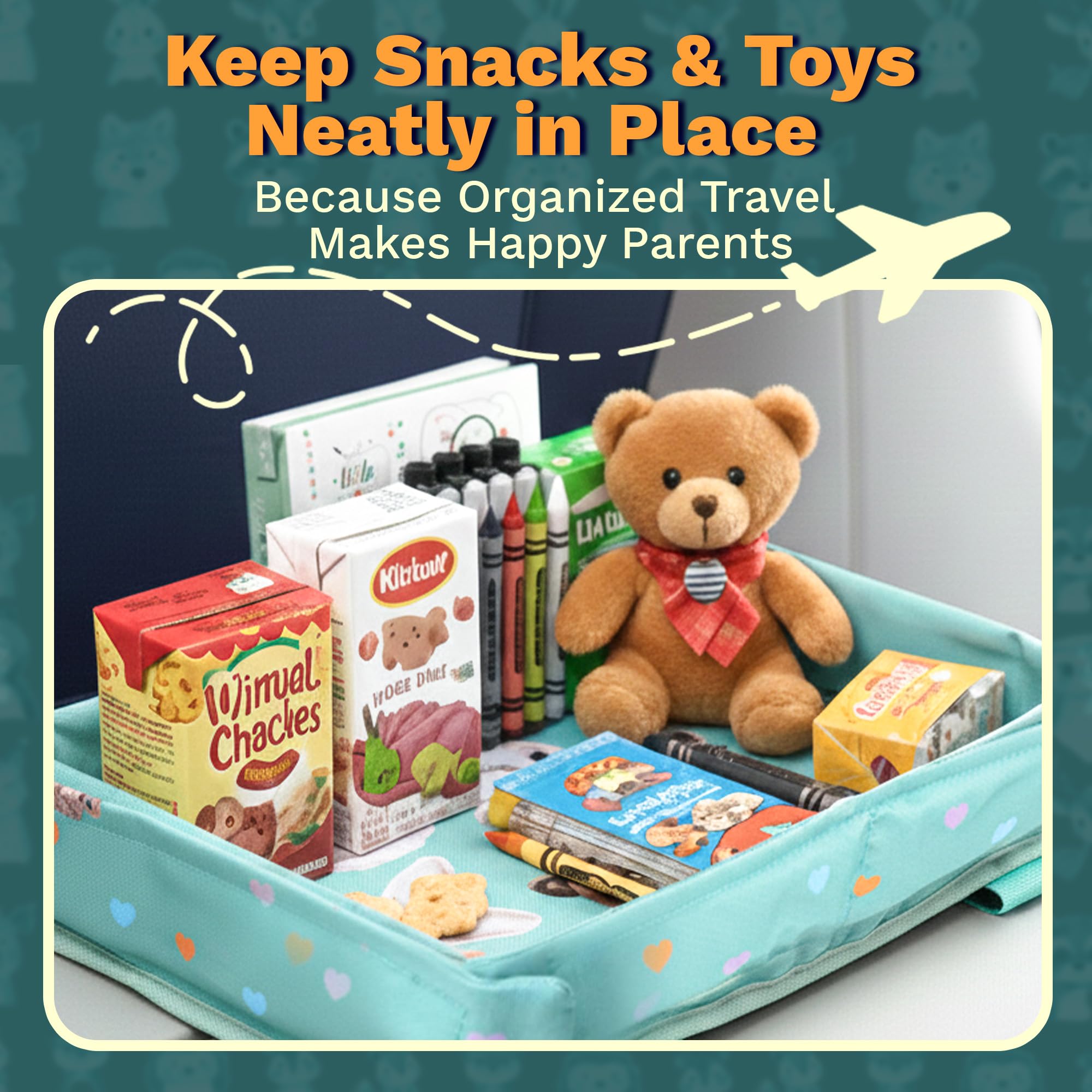 Little Traveler universal fit shows compatibility with most airline trays for easy setup.