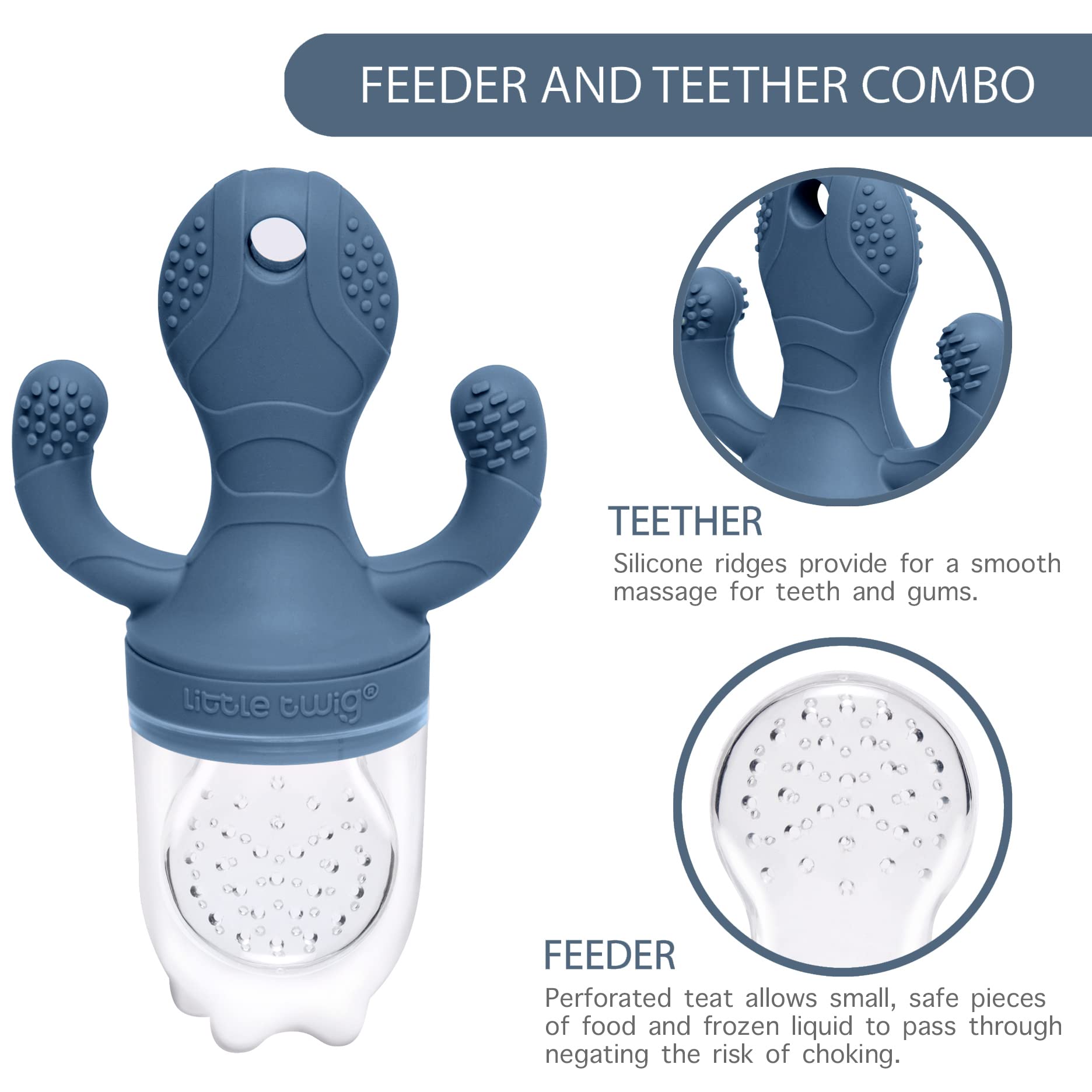 Dual-cap measuring cup helps portion baby foods accurately