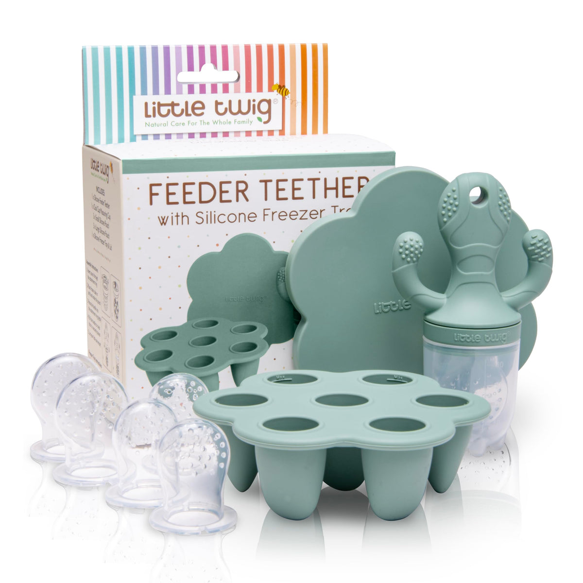 Little Twig feeder-teether assembly: a safe, reusable starter for introducing solids.
