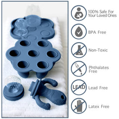 Little Twig freezer tray lid steel blue ideal for frozen milk and fruit cubes