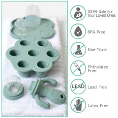 Little Twig small silicone pouch in use for fruits or soft foods on the go.