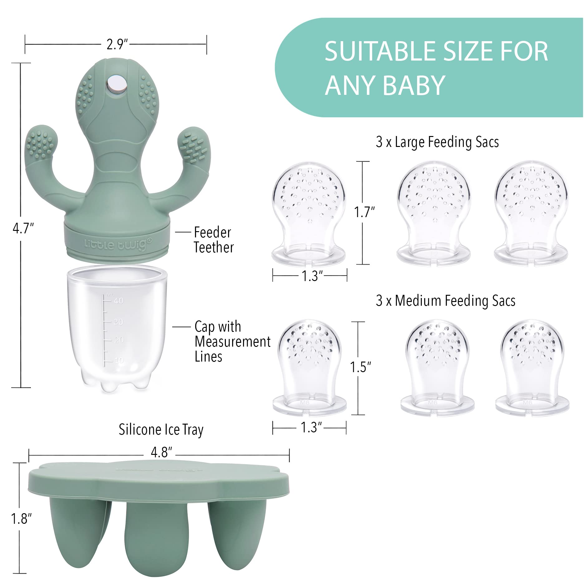 Little Twig teether with ridged handles for teething relief and secure grip.