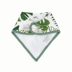 Little Unicorn bandana bib absorbent-cotton-muslin-front demonstrates soft touch and drool absorption for baby comfort