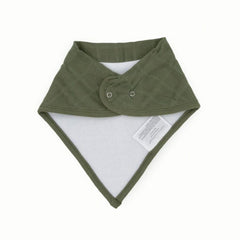Little Unicorn bandana bib Sea pack worn on baby demonstrates adjustable, gentle fit for droolers