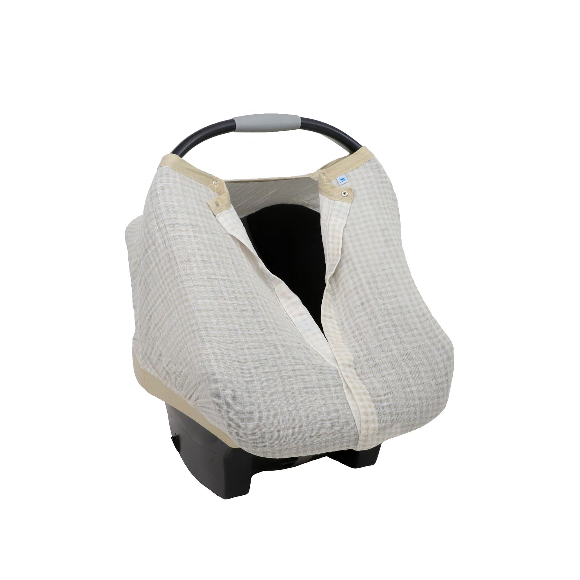 Little Unicorn car seat canopy peek-a-boo window allows easy baby monitoring without removal.