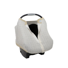 Little Unicorn car seat canopy peek-a-boo window allows easy baby monitoring without removal.