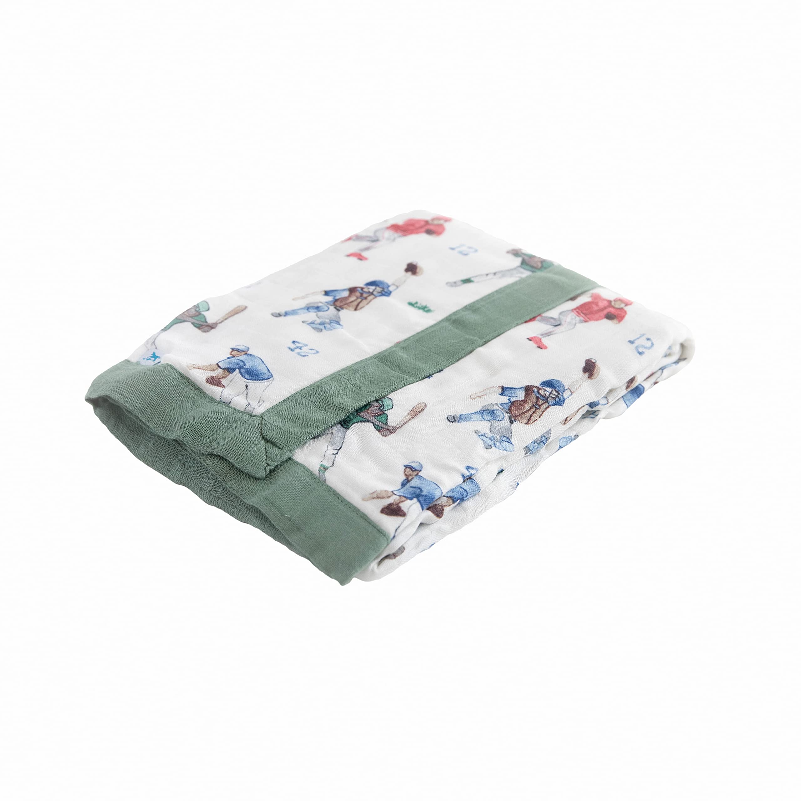 Little Unicorn Deluxe Muslin Quilt tummy time scene highlighting breathable fabric.