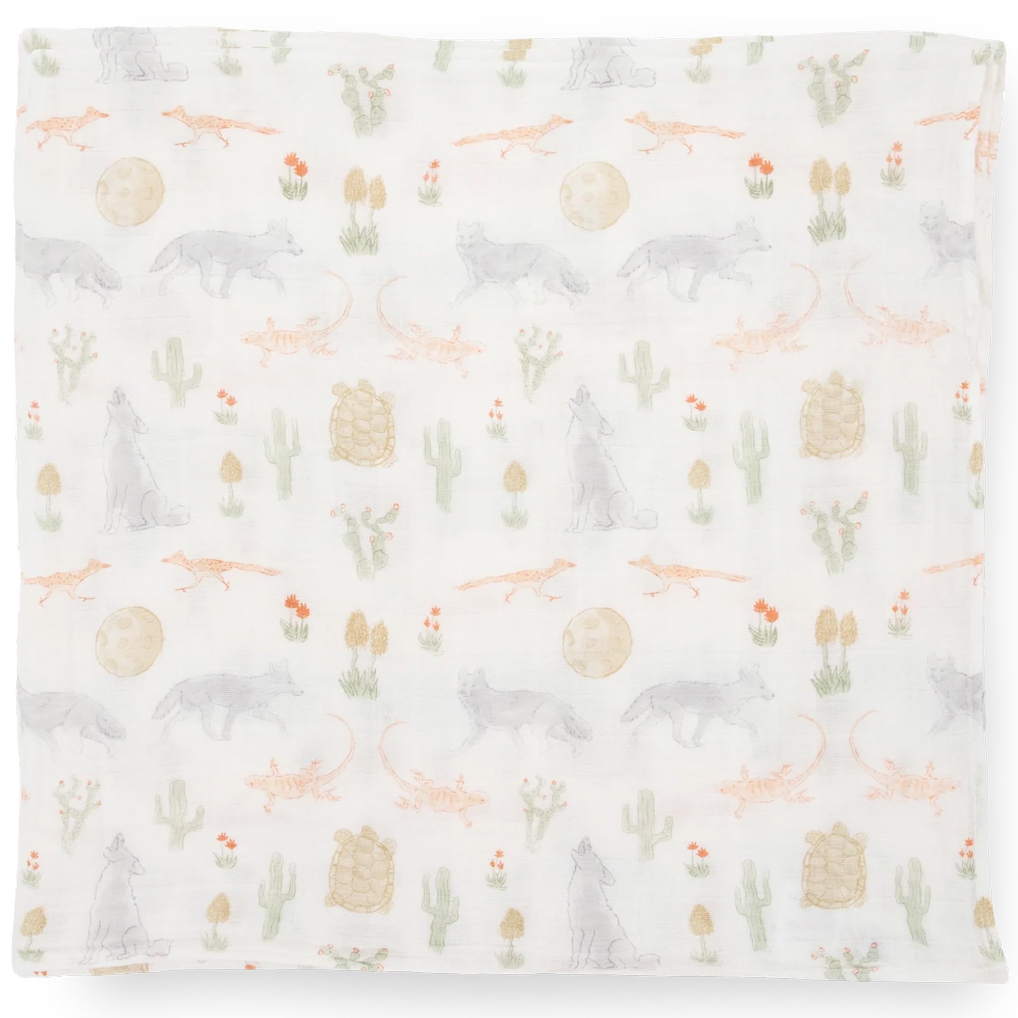Little Unicorn Desert Night swaddle used for nursing setup and easy access.