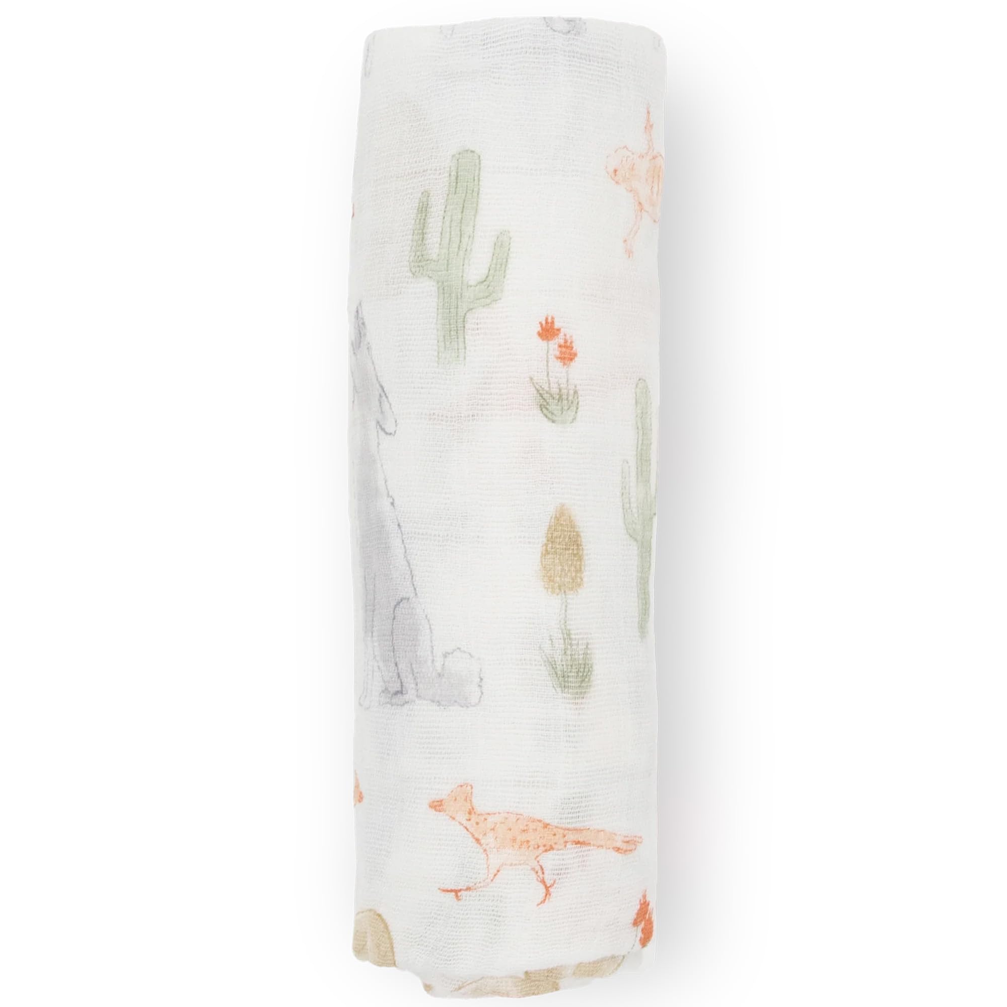 Little Unicorn Desert Night swaddle as a stroller cover for outdoor outings.