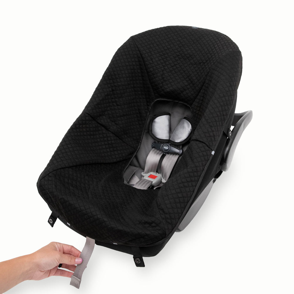 Drawstring storage sack included with Little Unicorn footmuff for travel