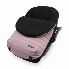 Little Unicorn footmuff open-back design enables harness access for quick checks.