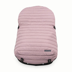 Little Unicorn footmuff universal fit demonstrates stretch fabric for many car seats.