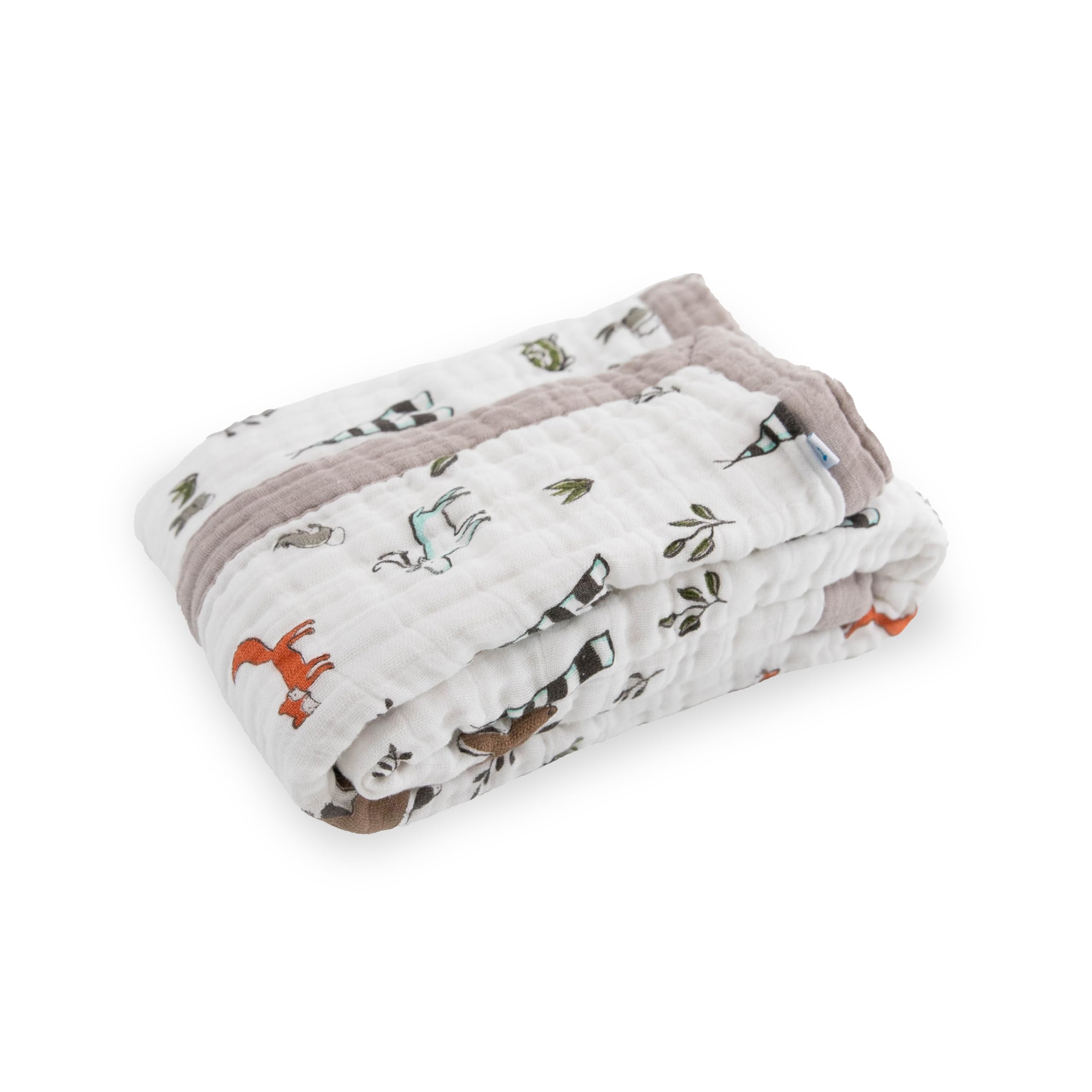 Little Unicorn Forest Friends quilt in stroller usage for on-the-go comfort.