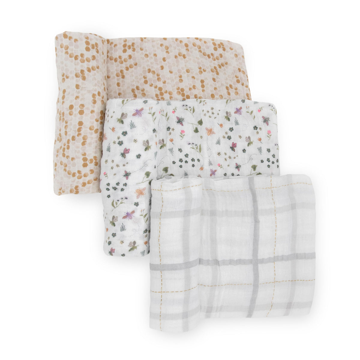 Little Unicorn Garden Bees swaddle blanket – cozy, breathable swaddle for soothing newborn snuggles.