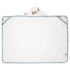 Little Unicorn hooded bath towel close-up shows ultra-absorbent fabric and soft texture.