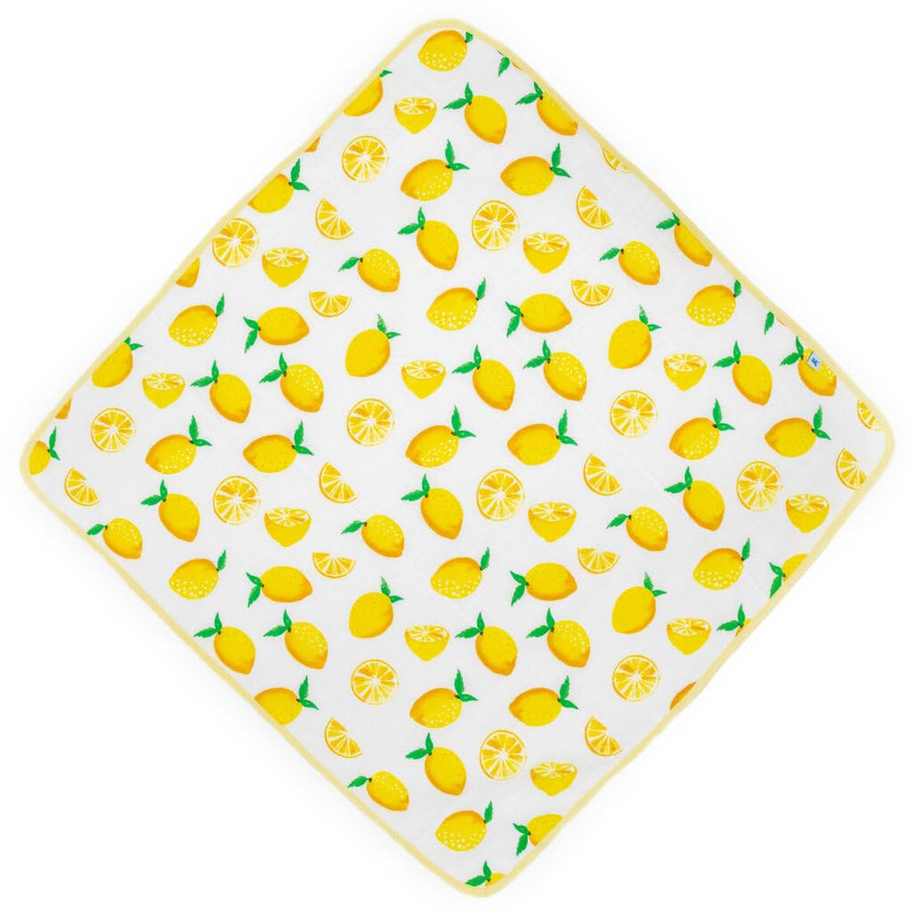 Little Unicorn lemon hooded towel inside terry fabric provides ultra-absorbent drying after bath.