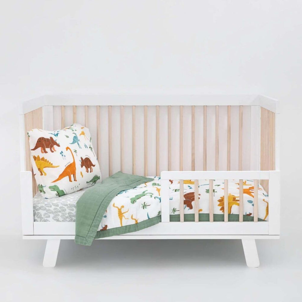 Little Unicorn Lofty Comforter open weave promotes breathable sleep.