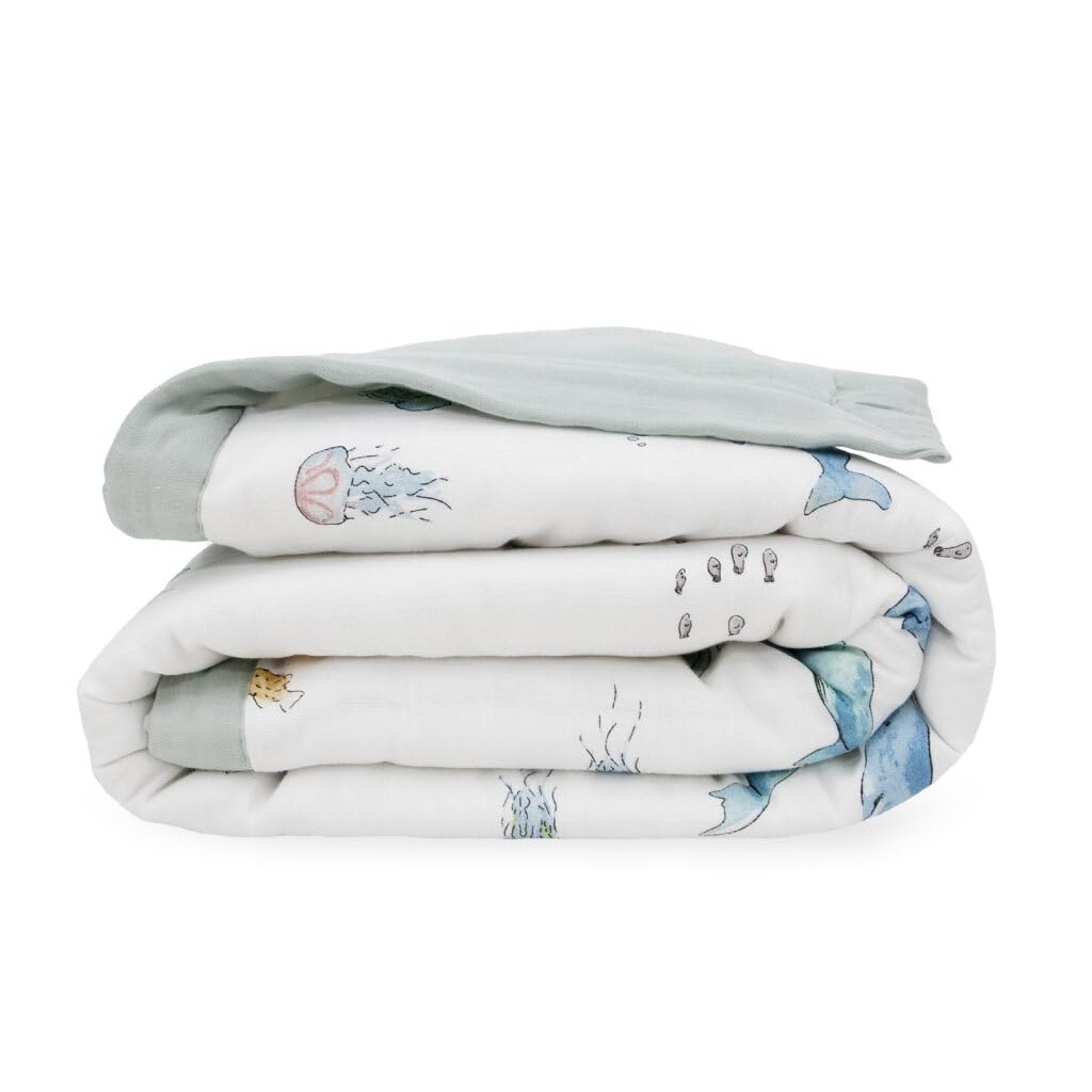 Little Unicorn Lofty Comforter weave-breathability highlights airy cotton muslin for comfortable nights.