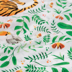 Little Unicorn Mighty Jungle pillowcase machine-washable design stays soft after washes.