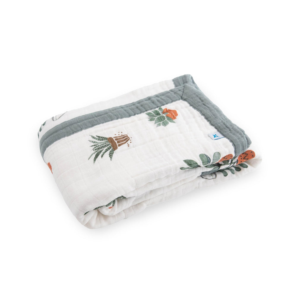 Little Unicorn quilt showcases breathable muslin fabric for comfortable, airy warmth.