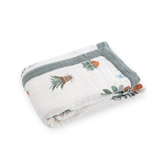 Little Unicorn quilt showcases breathable muslin fabric for comfortable, airy warmth.