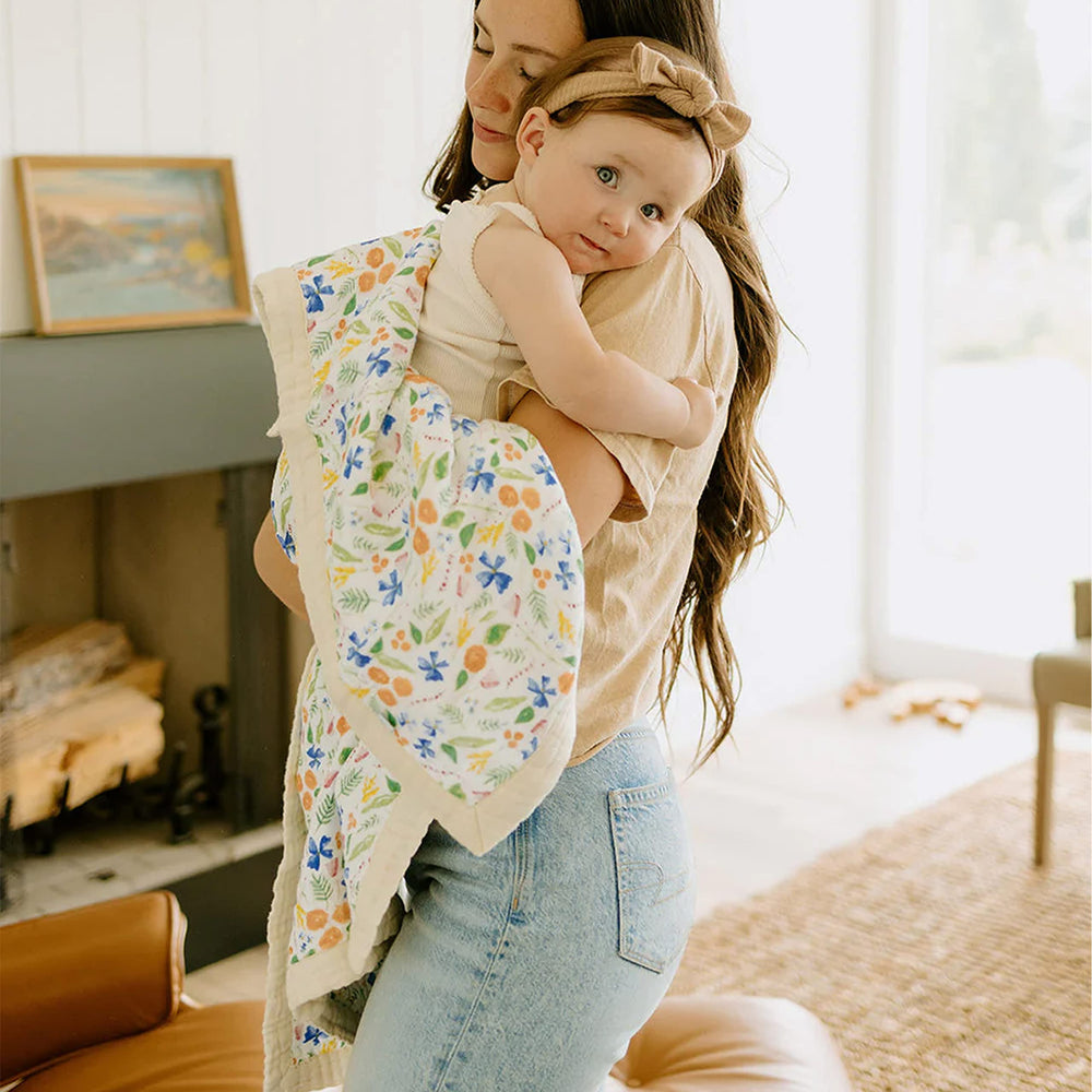 Little Unicorn Mountain Bloom nursery-decor view presents a gift-worthy design for baby showers.