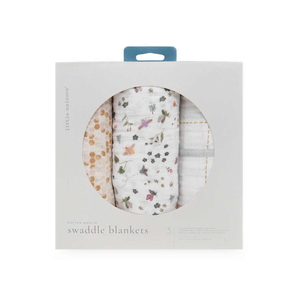 Little Unicorn nursery decor Garden Bees – charming design complements nursery aesthetics.