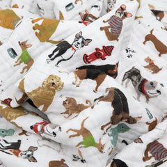 Little Unicorn Original quilt travel fold shows lightweight, compact design for trips.