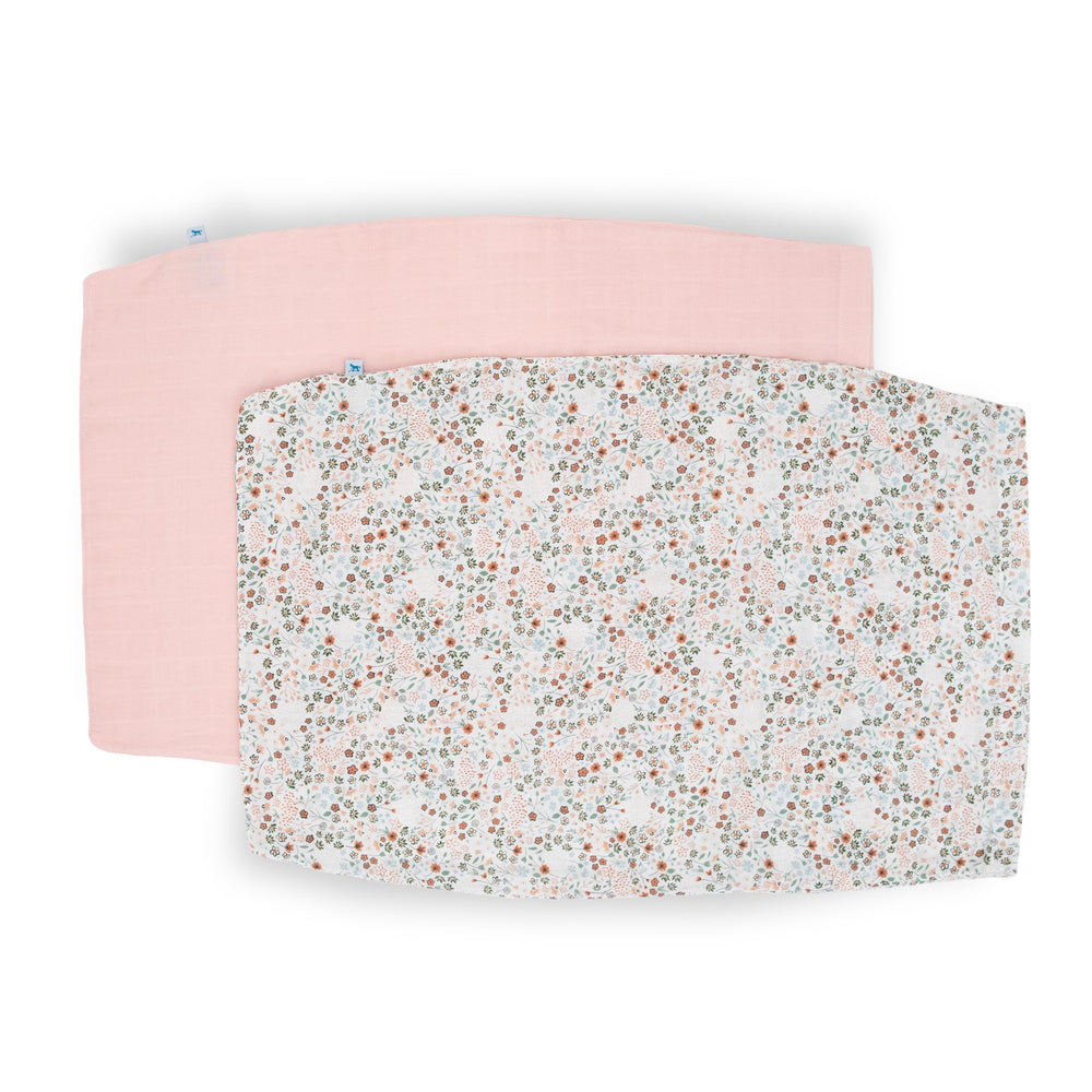 Little Unicorn pillowcase close-up texture shows absorbent moisture-wicking fabric ideal for spills