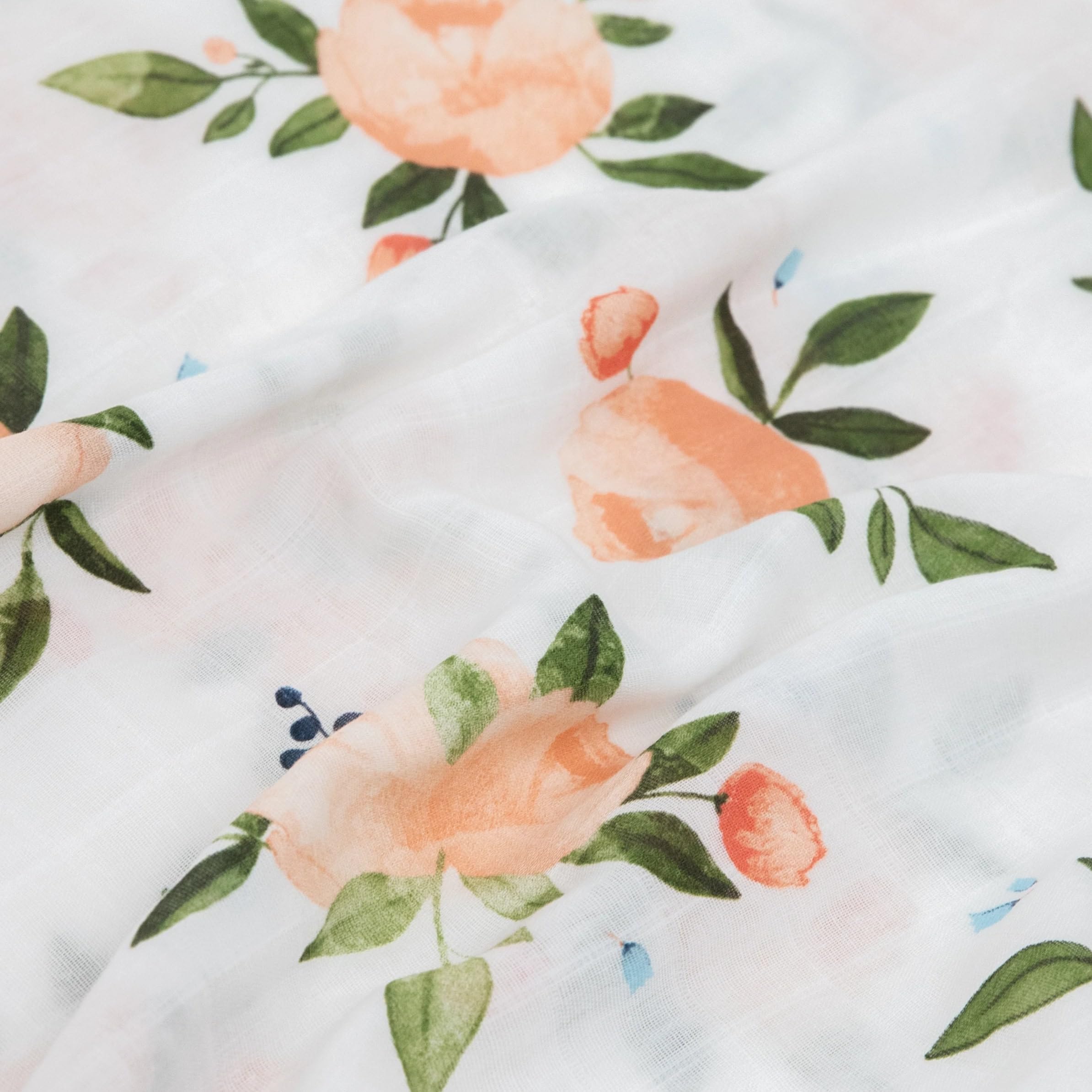 Little Unicorn muslin texture illustrating airy weave and softness.