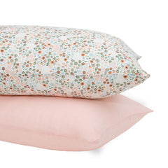 Little Unicorn Standard Pillowcase Petal Press 2-pack closeup shows ultra-soft muslin texture for cozy sleep