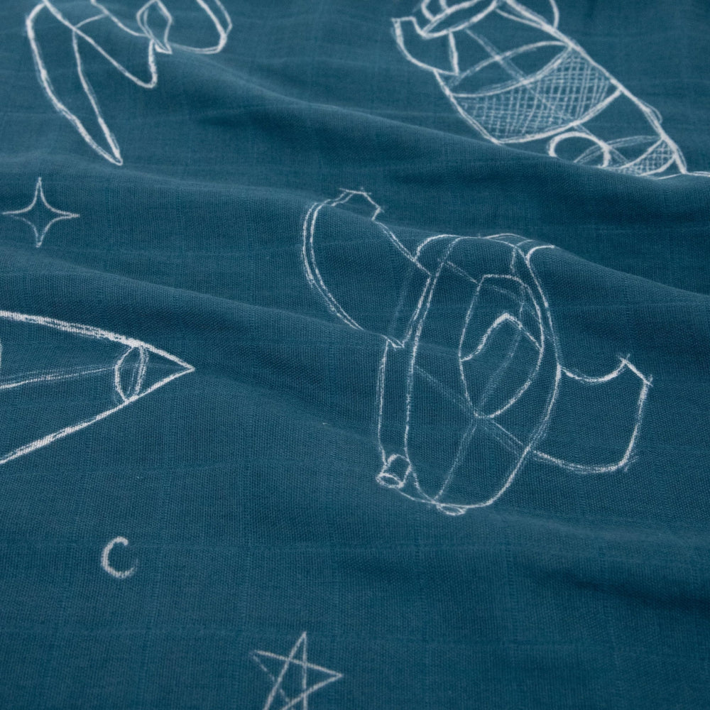 Little Unicorn size-fit pillowcase showing 19x27 fit for standard pillows.