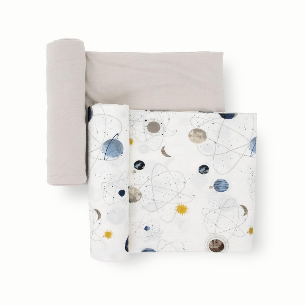 Little Unicorn planets stroller cover swaddle pattern for on-the-go use