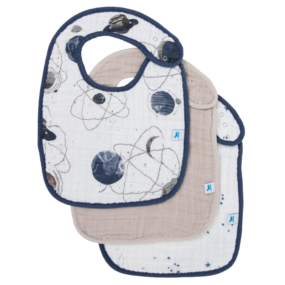 Little Unicorn Premium Classic Bib 3-Pack forest animals pattern keeps meals mess-contained