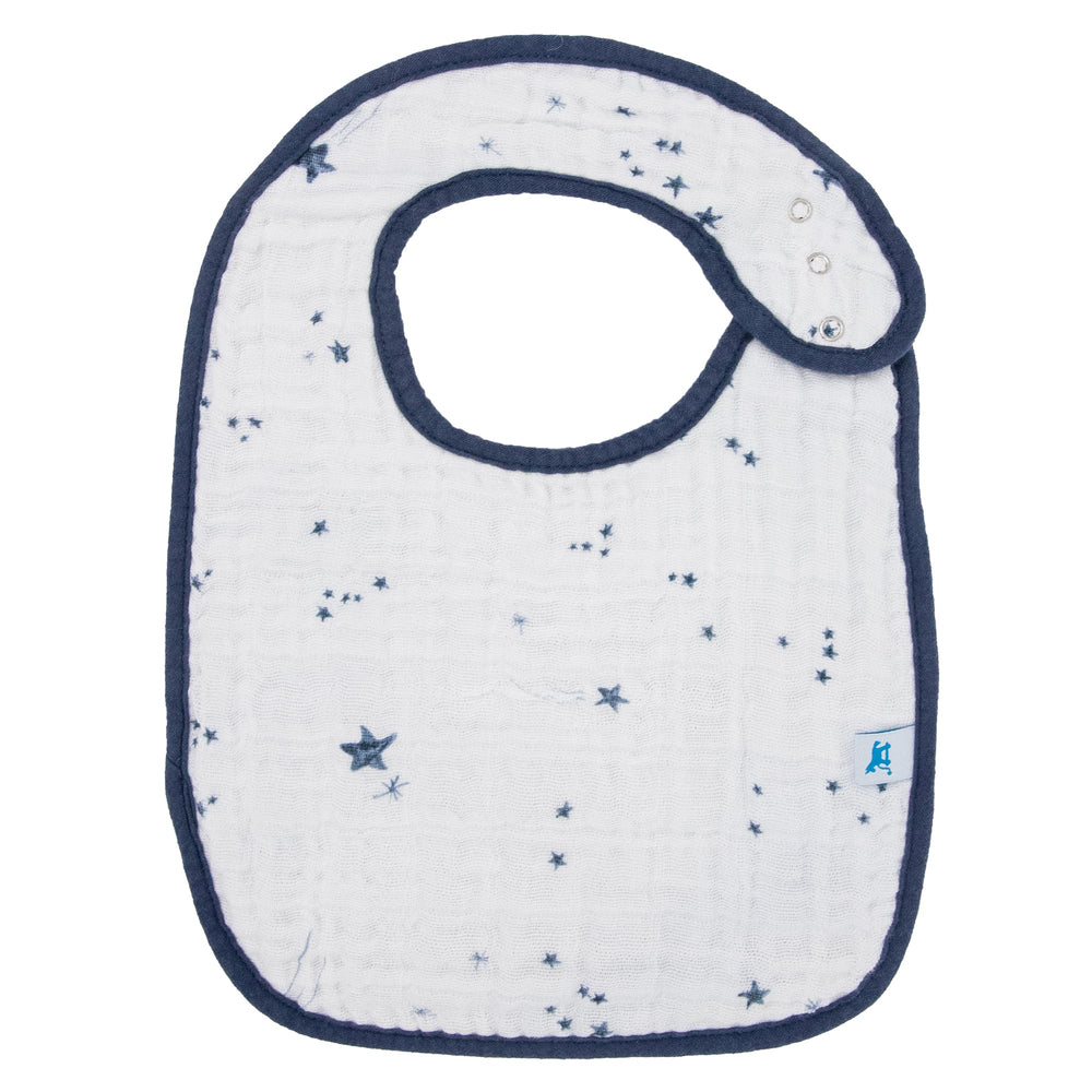 Little Unicorn Premium Classic Bib 3-Pack side-snap closure for quick fastening