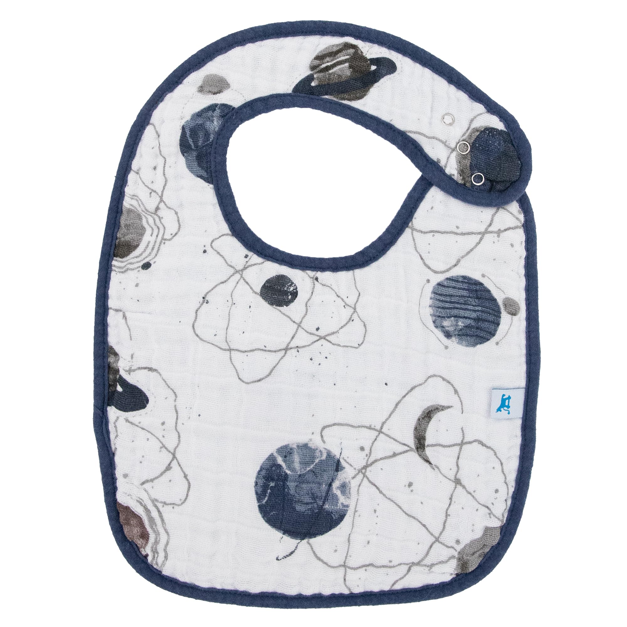 Little Unicorn Premium Classic Bib 3-Pack soft cotton muslin closeup highlights gentle skin contact