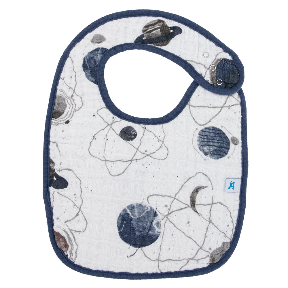 Little Unicorn Premium Classic Bib 3-Pack soft cotton muslin closeup highlights gentle skin contact